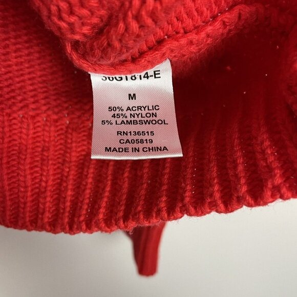 Stitches & Stripes Red Knit Textured Sweater W/ Lambswool Size Medium - Picture 3 of 4
